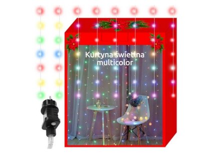 Vianočný svetelný záves multikolor 300 LED ISO 11331, IP44