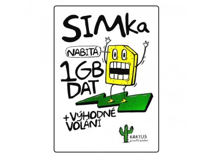 GSM Karta SIM Kaktus 100, nabitá 1GB dát