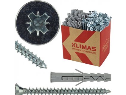 Sada hmoždinka KRX 8x50 a skrutka PZ 5x60 so zápustnou hlavou, 100ks