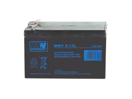 Batéria olovená 12V/9Ah Long life MW Power MWP 9-12L gélový akumulátor, životnosť až 12 rokov