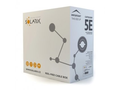 Solarix kabel CAT5E UTP drát gelový 305m PE venkovní, SXKD-5E-UTP-PEG