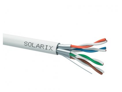 Solarix kabel CAT6A STP drát 500m cívka LSOH, SXKD-6A-STP-LSOH