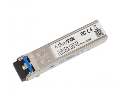 MikroTik SFP optický modul S-31DLC20D, SM, 20km, 1.25G, 1310nm