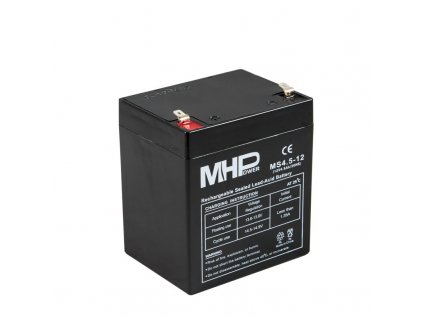 MHPower MS4.5-12 olověný akumulátor AGM 12V/4,5Ah, Faston F1 - 4,8 mm