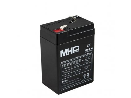 MHPower MS4-6 olověný akumulátor AGM 6V/4Ah, Faston F1 - 4,8mm