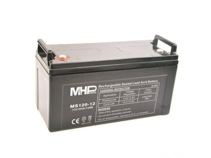 MHPower MS120-12 olověný akumulátor AGM 12V/120Ah, Terminál T2 - M8