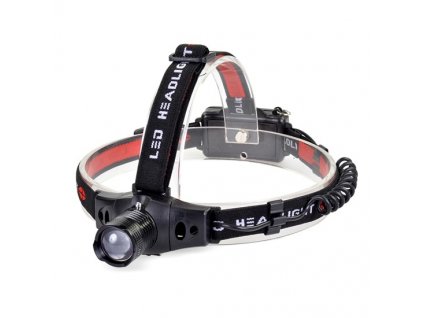 Solight WH18 čelová LED svítilna, 3W Cree LED, černočervená, 3 x AAA