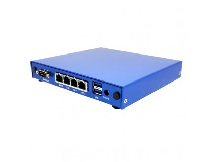 Montážní krabice PC Engines pro APU.4, 4x LAN, 2x SMA, USB - Modrá