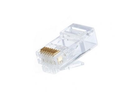 Konektor LEXI-Net RJ45 UTP CAT6, 8p8c drát kulatý, jednodílný, otvor pro vodič 1,2mm