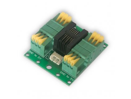 Tinycontrol Splitter kabelový pro senzory DS18B20, pro LAN ovladač, 4x svorkovnice, 1x RJ-12, 1x l2C