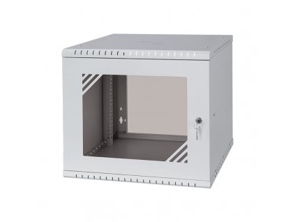 Rozvaděč nástěnný 19" Lexi-NET BASIC 9U 520x450, dveře sklo, šedý