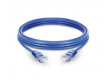Patch kabel UTP CAT6, 0,25m - modrý