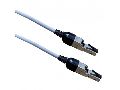 Masterlan comfort patch kabel SSTP, Cat 6A, 3m, šedý, otočný konektor RJ45 180°