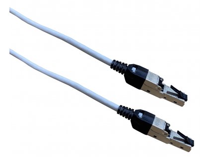 Masterlan comfort patch kabel SSTP, Cat 6A, 0,25m, šedý, otočný konektor RJ45 180°