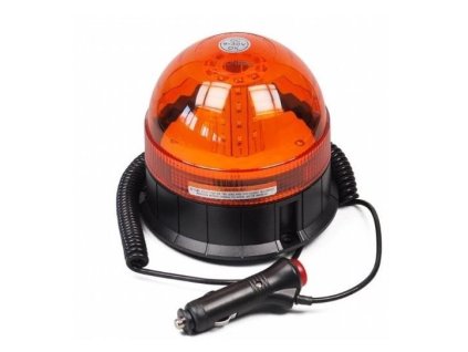 Oranžový výstražný magnetický maják LED 12-24V - kulatý, ECE R10