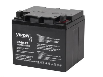 Baterie olověná  12V / 40Ah  VIPOW bezúdržbový akumulátor