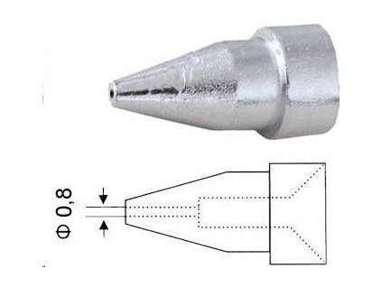 Hrot dutý N5-1 0,8/2,3mm pro odsávačku ZD-915,ZD-917,ZD-985,ZD-987, ZD552, ZD-553T, 553R,  ZD-8917B, ZD-8925