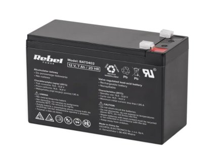 Baterie olověná  12V/ 7.0 Ah  REBEL bezúdržbová
