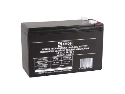 Baterie olověná  12V /  7,2Ah  EMOS bezúdržbový akumulátor faston 6,3 mm