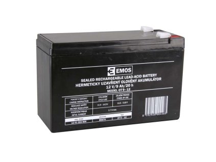 Baterie olověná  12V /  9Ah  EMOS bezúdržbový akumulátor faston 6,3mm