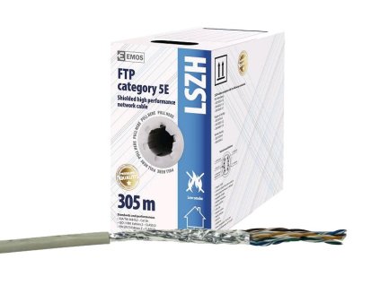 FTP datový kabel  CAT 5E LSZH EMOS 305m