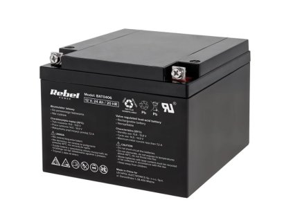 Baterie olověná  12V / 24Ah  REBEL bezúdržbový akumulátor