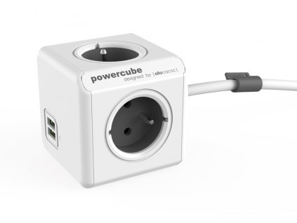 Zásuvka PowerCube Extended USB s kabelem 3m šedá