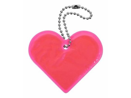 Přívěšek reflexní SRDCE - růžový