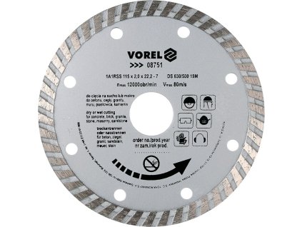 Kotouč diamantový 115 x 22,2 x 2,0 mm turbo TO-08751