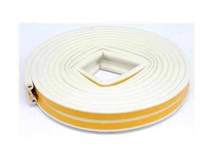 Těsnění do oken a dveří samolepící 9x5,5mm TYP P bílé 6M