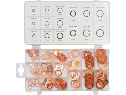 Podložky těsnící měděné sada 150ks