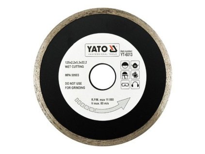 Kotouč diamantový 125 x 22,2 x 2,2 mm hladký YT-6013