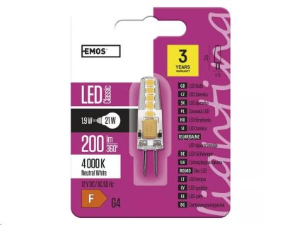 LED žárovka Classic JC 1,9W G4 neutrální bílá