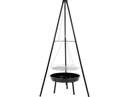 Gril kulatý na dřevěné uhlí 52 cm s trojnožkou