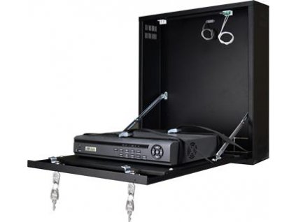 CP-PR-100 Uzamykatelná skříňka na zeď pro malé DVR / NVR přehrávače (černá)