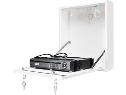 CP-PR-103 Uzamykatelná skříňka na zeď pro velké DVR / NVR přehrávače (bílá)