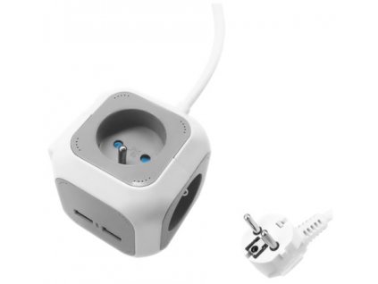 ORNO OR-AE-13144 Prodlužovací zásuvka 1,4m s USB nabíječkou, šedá