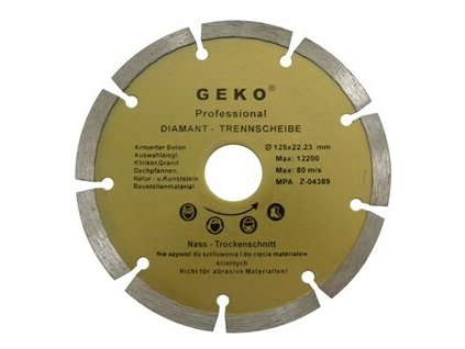 Kotouč diamantový řezný segmentový, 115x8x22,2mm GEKO