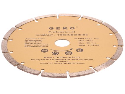 Kotouč diamantový řezný segmentový, 180x8x22mm GEKO