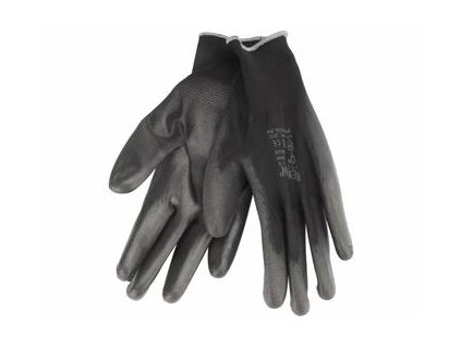 Rukavice z polyesteru polomáčené v PU, černé, velikost 8" EXTOL-PREMIUM
