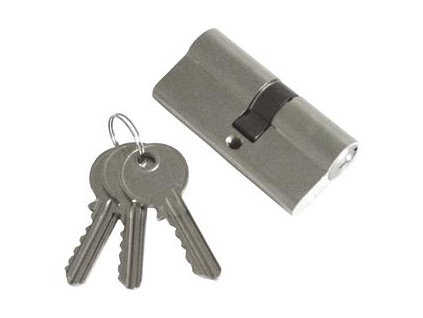 Vložka cylindrická, 65mm (30+35mm), 3 klíče, mosazné poniklované tělo EXTOL-CRAFT