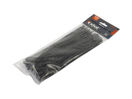 Pásky na vodiče černé, 280x3,6mm, 100ks, NYLON EXTOL-PREMIUM