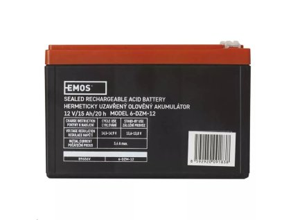 Baterie olověná  12V / 15Ah  EMOS B9656V Trakční (F 6,3mm)