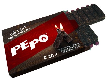 PE-PO dřevěný podpalovač 2v1