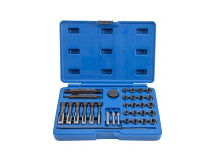 Sada na opravu závitů žhavicích svíček  M8x1, M10x1, M10x1.25, M12x1.25, 33 kusů QUATROS