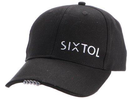 Kšiltovka s LED světlem B-CAP 25lm, nabíjecí, USB, univerzální velikost, černá SIXTOL