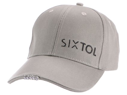Kšiltovka s LED světlem B-CAP 25lm, nabíjecí, USB, univerzální velikost, šedá SIXTOL