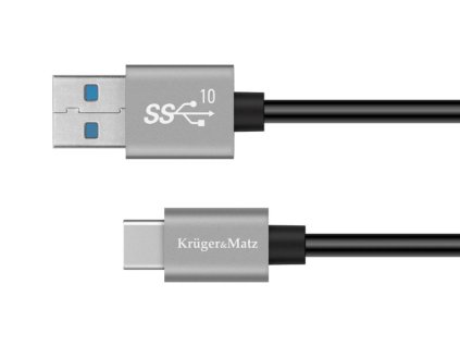 Kabel USB-C - USB-A černý 1 m Kruger&Matz KM12663 Basic 10 Gbps | 15W