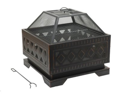 Ohniště SQUARE copper patina s poklopem Cattara