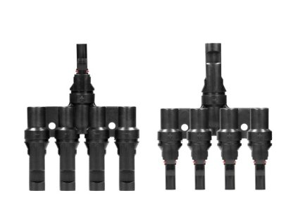 Konektor MC4 pro solární panely, rozbočení 4 panely, pár /T5/